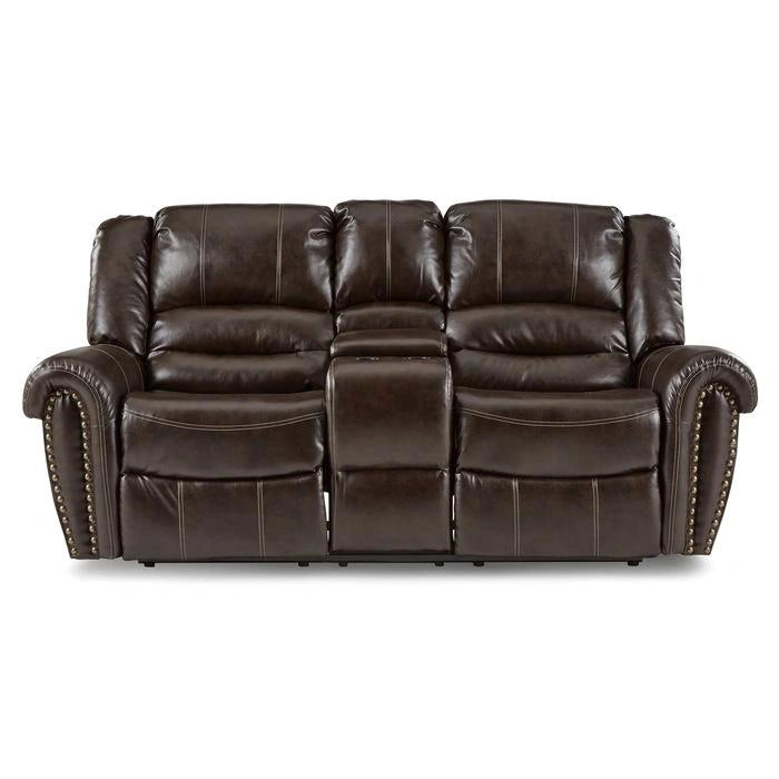 Five Star Furniture - Center Hill Double Glider Reclining Loveseat w/ Center Console in Dark Brown 9668BRW-2