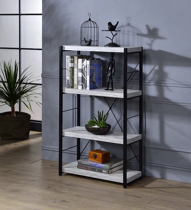 Five Star Furniture - Jurgen Antique White & Black Bookshelf