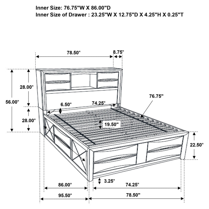 Five Star Furniture - Briana Bookcase Platform Storage Bed
