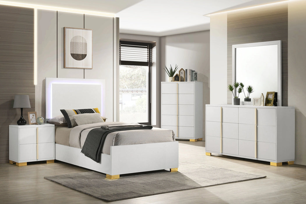 Five Star Furniture - Marceline Panel Bed with LED Lighting