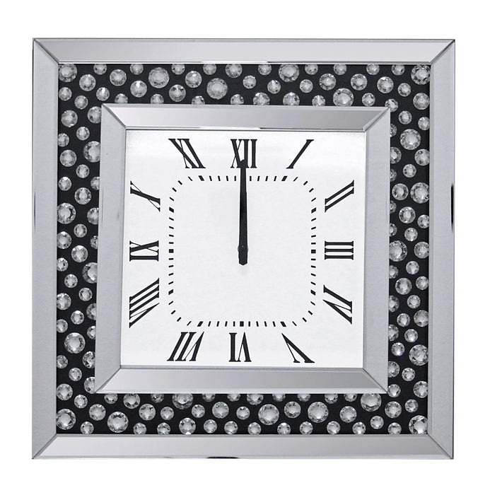 Five Star Furniture - Marku Mirrored & Faux GemStones Wall Clock