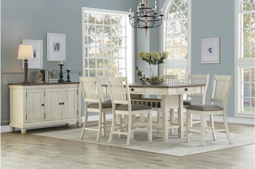 Five Star Furniture - Granby Counter Height Dining Table in White & Brown 5627NW-36*
