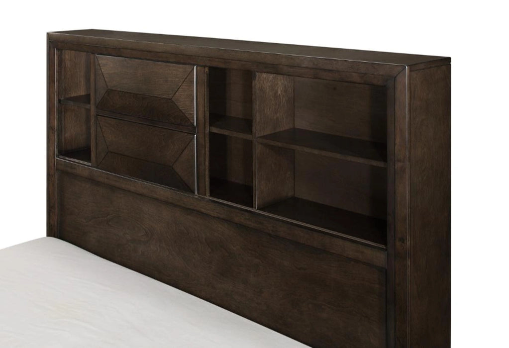 Five Star Furniture - Chesky King Bookcase Bed with Footboard Storage in Warm Espresso 1753K-1EK*