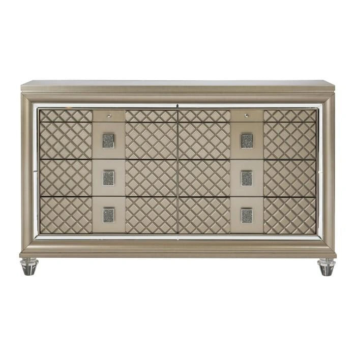 Five Star Furniture - Loudon 8 Drawer Dresser in Champagne Metallic 1515-5