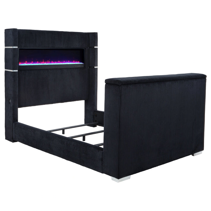 Five Star Furniture - Tisdall Wingback TV Bed with Flame Visualizer