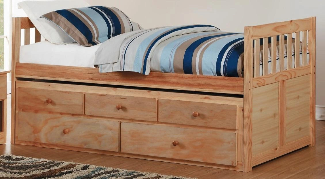 Five Star Furniture - Bartly Twin/Twin Trundle Bed w/ 2 Storage Drawers in Natural B2043PR-1*