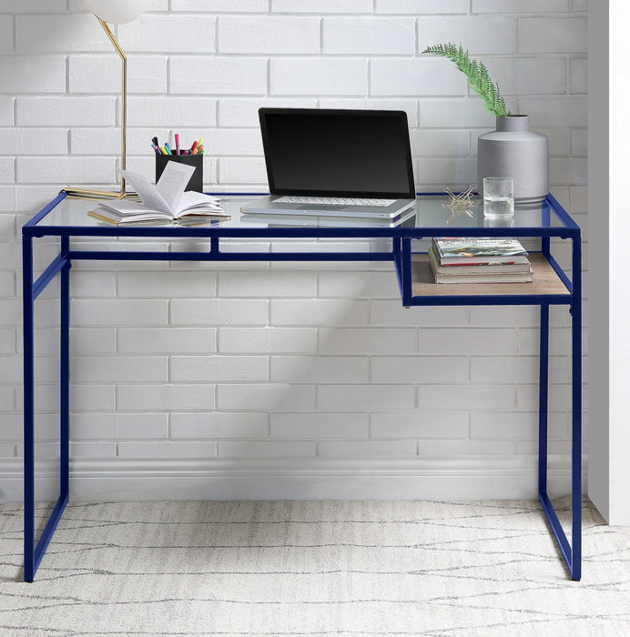 Five Star Furniture - Yasin Blue & Glass Desk