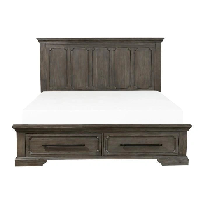 Five Star Furniture - Taulon King Platform Bed with Footboard Storage in Dark Oak 5438K-1EK*