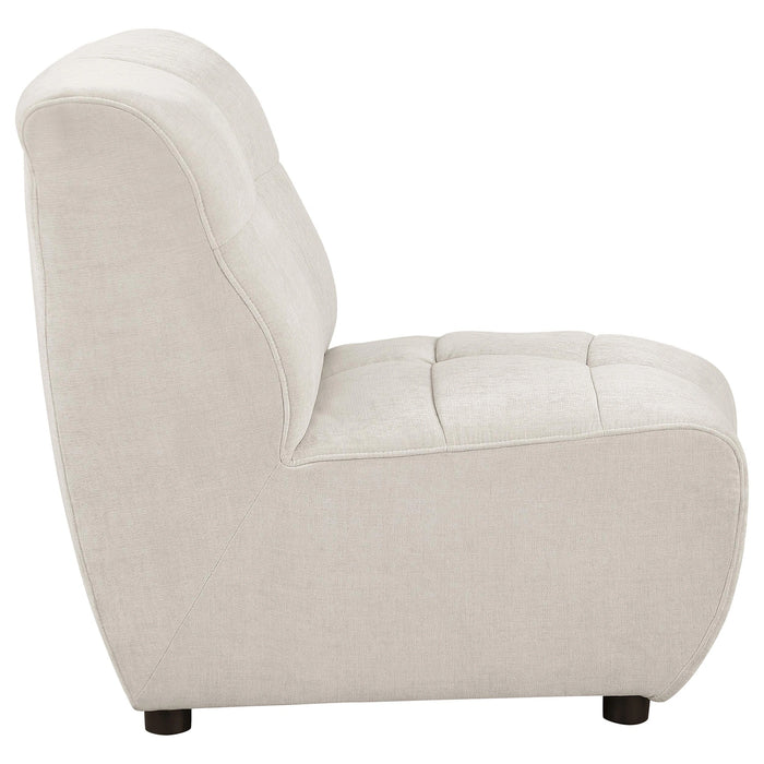 Five Star Furniture - Charlotte Upholstered Curved Armless Chair Ivory