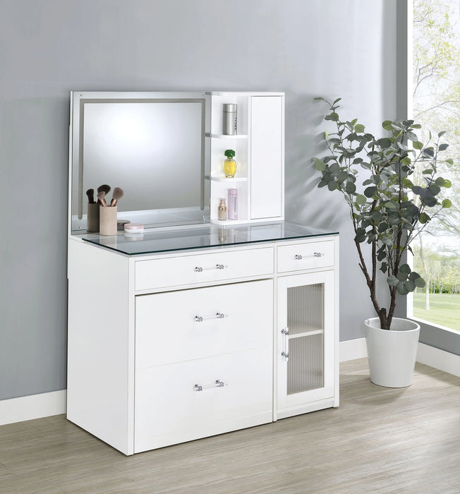 Five Star Furniture - Flora Makeup Vanity Table with LED Mirror and Stool