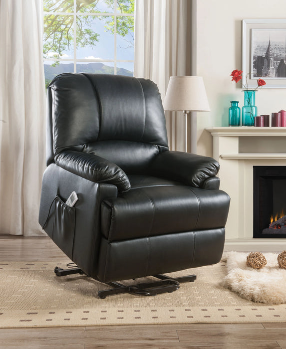 Five Star Furniture - Ixora Black PU Recliner w/Power Lift & Massage